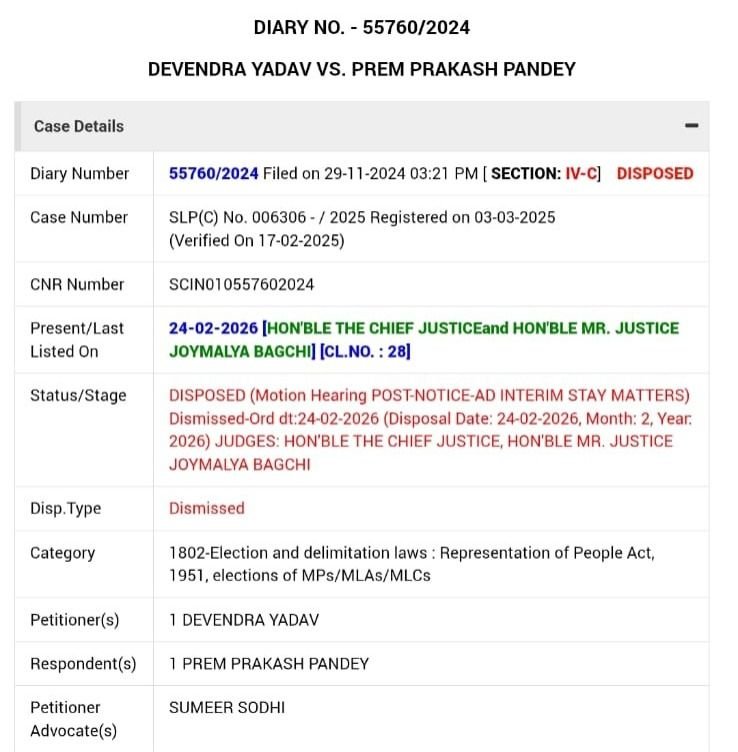 सुप्रीम कोर्ट से भवन, चुनाव याचिका से जुड़ी सुनवाई