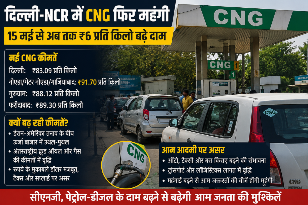 दिल्ली-NCR में बढ़ी CNG कीमतों के बाद गैस स्टेशन पर लगी वाहनों की कतार