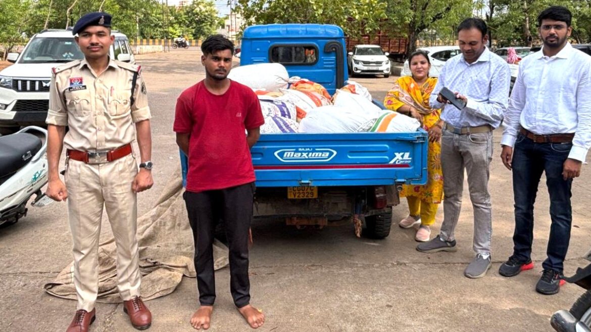 दुर्ग: सोसायटी के चावल का अवैध परिवहन, वाहन समेत आरोपी गिरफ्तार