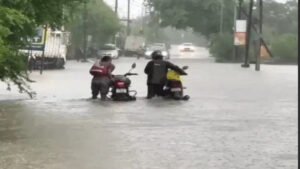 छत्तीसगढ़ में भारी बारिश से बाढ़ जैसे हालात, गरियाबंद में नाले के तेज बहाव में फंसी यात्री बस